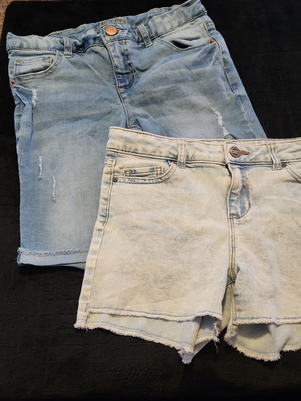 Justice Light Blue and Pale Blue Denim Shorts Set